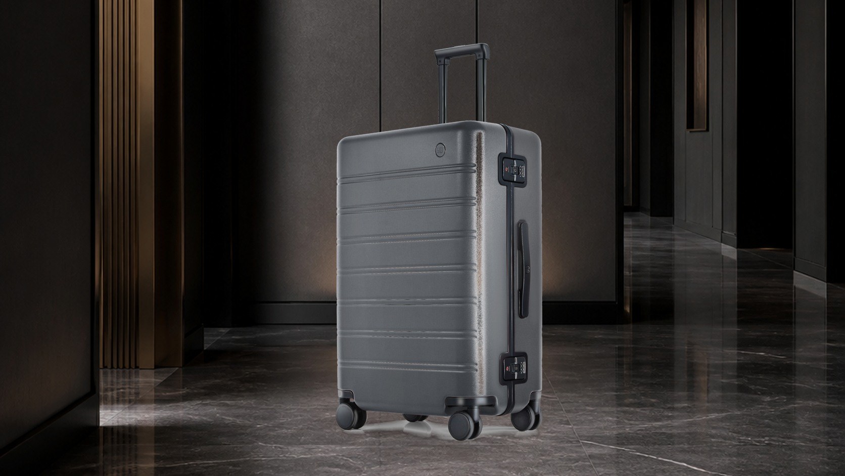 Three NINETYGO carry-on suitcase architectures arranged for comparison