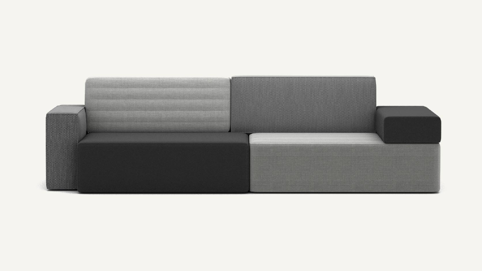 Wide presentation of the complete FRANK CHOU COLLECTION Combo Sofa